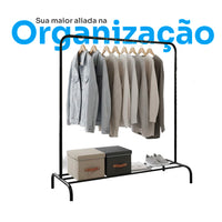 Arara Cabideiro Grande em Aço com Sapateira Integrada