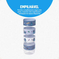 Kit 2 Potes Organizador Plug Empilhável 140ml Sortido Stitch