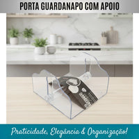 Porta-Guardanapo em Acrílico com Apoio Cristal