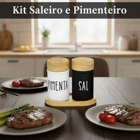 Saleiro e Pimenteiro Doha em Vidro – 3 Peças 90 ml