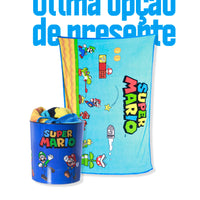 Conjunto Balde de Cinema com Manta Super Mario
