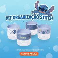 Kit 4 Potes Organizador Plug Empilhável 140ml Sortido Stitch