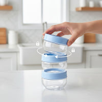 Kit Porta Condimentos Gire Trave 155ml 3 Peças Azul Claro