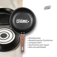 Conjunto de Panelas MTA Ceramic 5 Peças com Revestimento Cerâmico