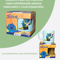 Caneca Mini Tina Cerâmica 100ml Stitch Fera