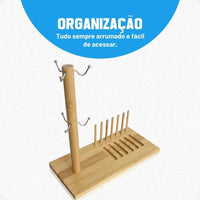 Conjunto de Xícaras Oasis em Cerâmica 90 ml – 13 Peças com Suporte