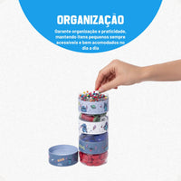 Kit 2 Potes Organizador Plug Empilhável 140ml Sortido Stitch