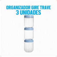 Kit Porta Condimentos Gire Trave 380ml 3 Peças Azul Claro