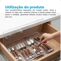 Porta-Talheres com Tampa de Cristal