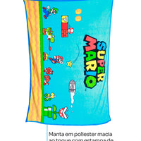 Conjunto Balde de Cinema com Manta Super Mario