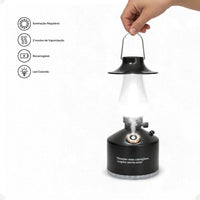 Luminária Lampião LED 3 em 1 com Umidificador