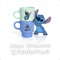 Conjunto com 2 Canecas Empilháveis Stitch – 180 ml
