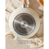 Conjunto de Panelas Carmela Vanilla MTA 5 Peças com Revestimento Ceramic Flon