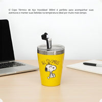Copo de Viagem Snap com Tampa Snoopy Core – 300 ml