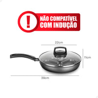 Frigideira Antiaderente MTA Grafite 22 cm com Molde para Ovo Coração