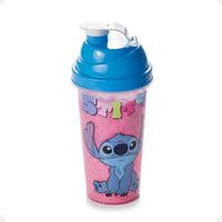 Copo Shakeira de Plástico com Tampa Rosca e Misturador Stitch – 580 ml