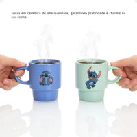 Conjunto com 2 Canecas Empilháveis Stitch – 180 ml