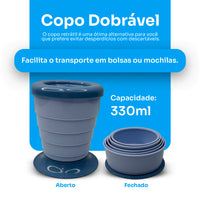 Kit Lancheira Duplex 1,3L e Copo Plástico Retrátil com Tampa 330ml Stitch