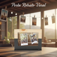 Porta-Retrato Varal Polaroide em MDF Preto