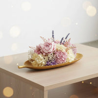 Centro de Mesa Decorativo em Formato de Folha Dourado – 40 x 14 cm