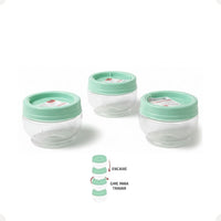 Kit Porta Condimentos Gire Trave 155ml 3 Perças Verde Agua