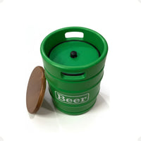 Barril Cooler Banco Verde com Tampa Marrom
