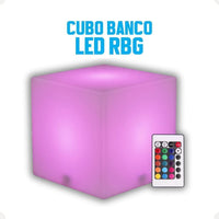 Cubo Branco LED RGB sem Fio – 42 x 42 cm