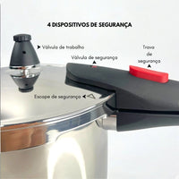 Panela de Pressão Brinox Ultra Inox para Indução, Gás e Elétrico