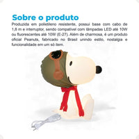 Luminária Snoopy Aviador
