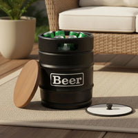 Barril Cooler Banco Preto com Tampa Marrom