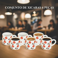 Conjunto de Xícaras de Café Tulipa – 6 Peças 90 ml