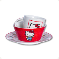 Conjunto Breakfast Hello Kitty em Cerâmica com Caneca, Bowl e Prato