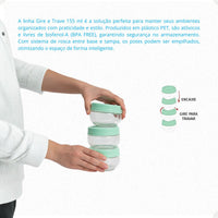 Kit Porta Condimentos Gire Trave 155ml 3 Perças Verde Agua