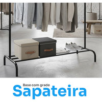 Arara Cabideiro para Roupas em Aço com Sapateira Reforçada