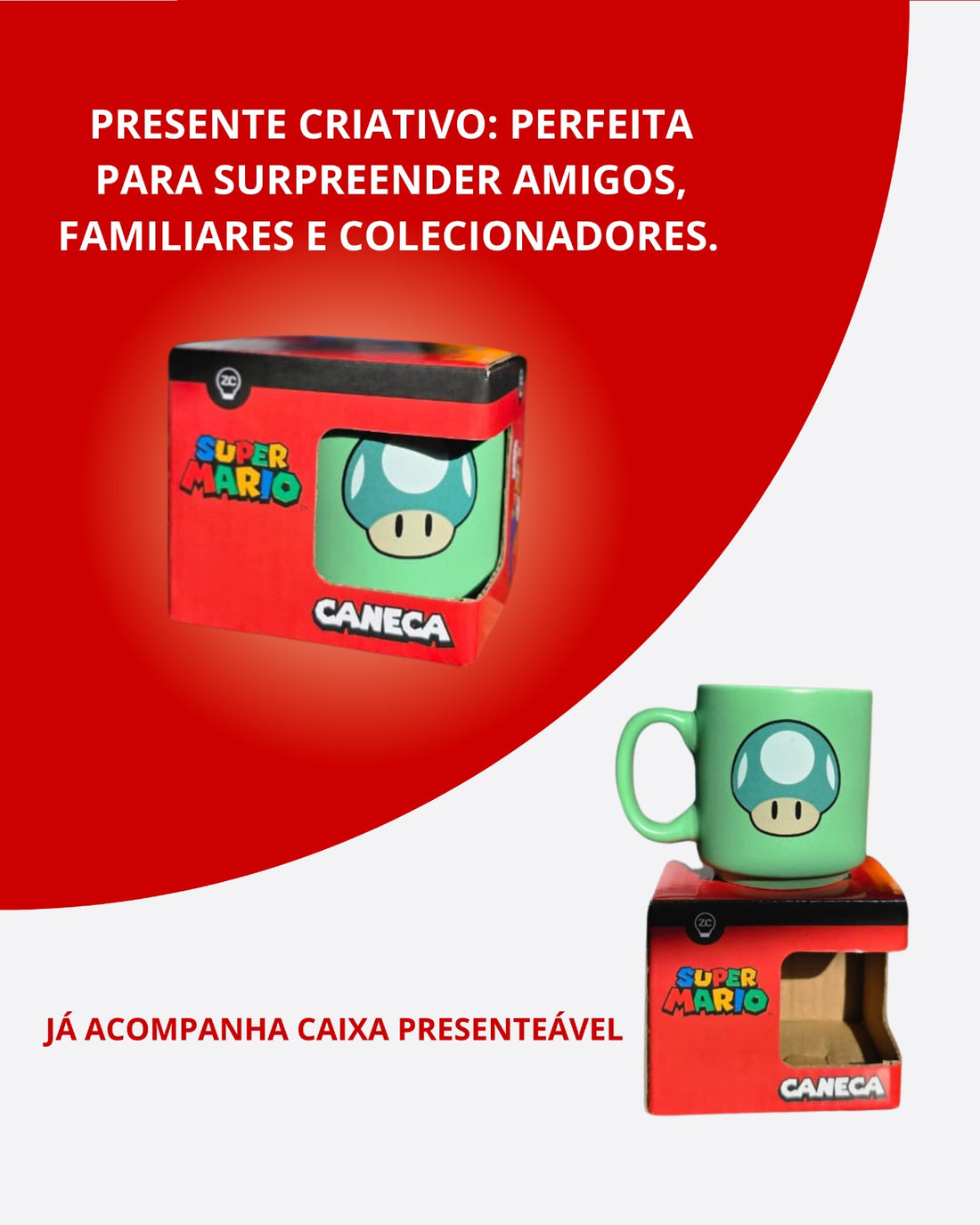 Caneca Mini Tina Cerâmica 100ml Up Super Mario