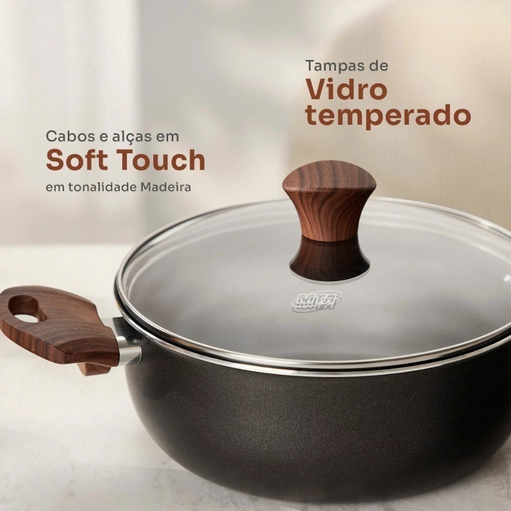 Conjunto de Panelas MTA Ceramic 5 Peças com Revestimento Cerâmico