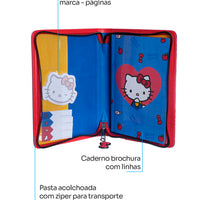 Caderno com Pasta Hello Kitty – 40 Folhas 21 x 41 cm