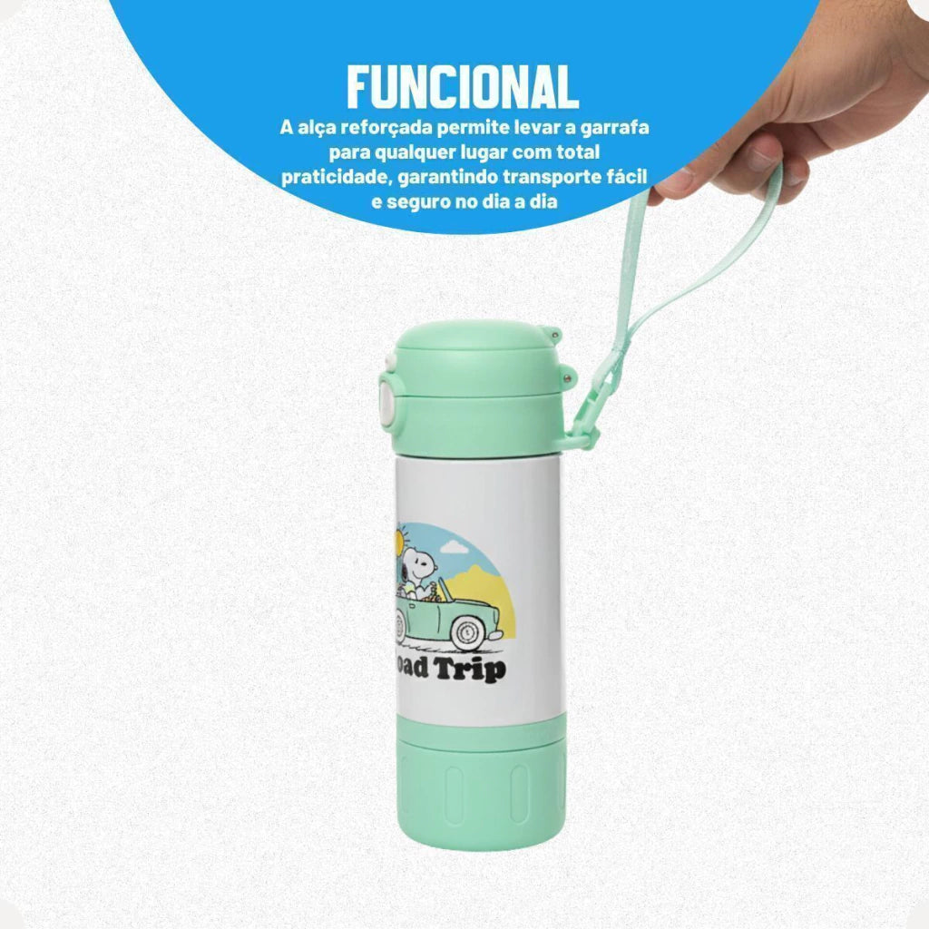 Garrafa Térmica Capsule com Canudo e Alça Snoopy – 450 ml