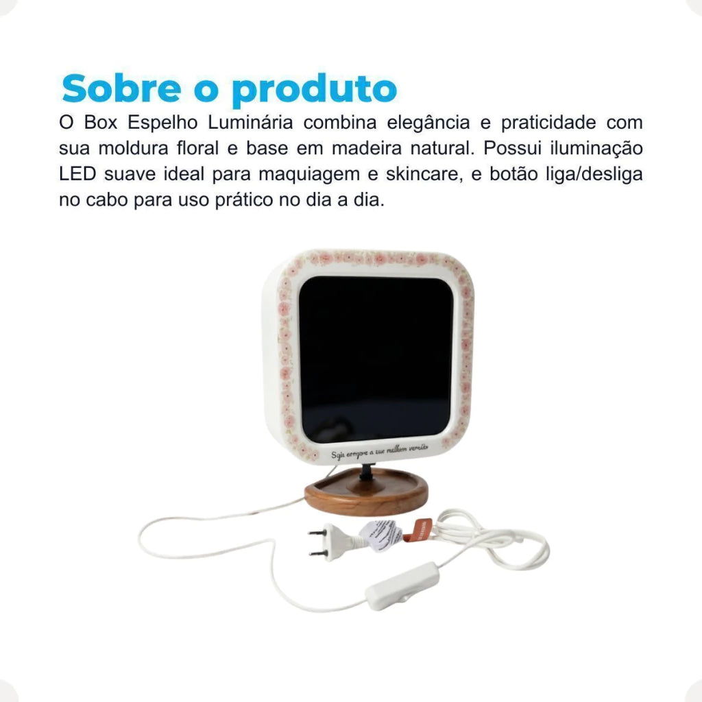 Box Espelho com Luminária Natural Decorfun