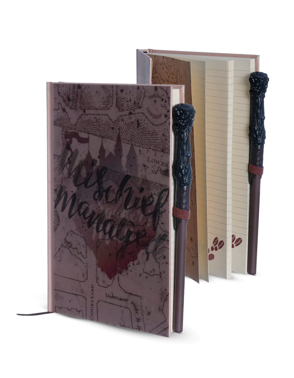Caderno de Anotações Mapa do Maroto Harry Potter com Caneta Varinha – 21 x 14 cm