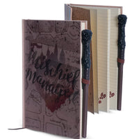 Caderno de Anotações Mapa do Maroto Harry Potter com Caneta Varinha – 21 x 14 cm