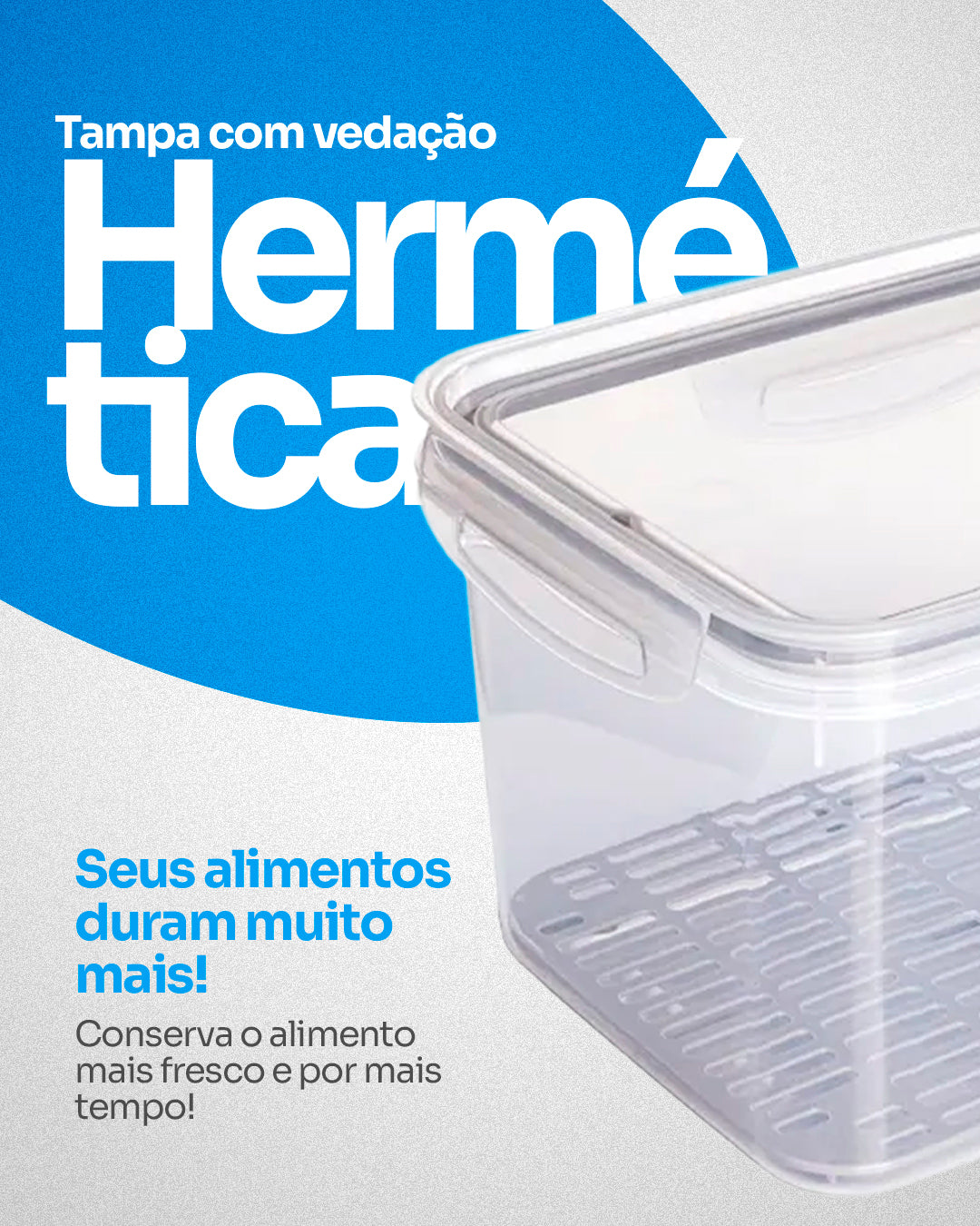 Pote Hermético Trava Mais com Escorredor 4 Litros