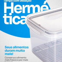 Pote Hermético Trava Mais com Escorredor 4 Litros