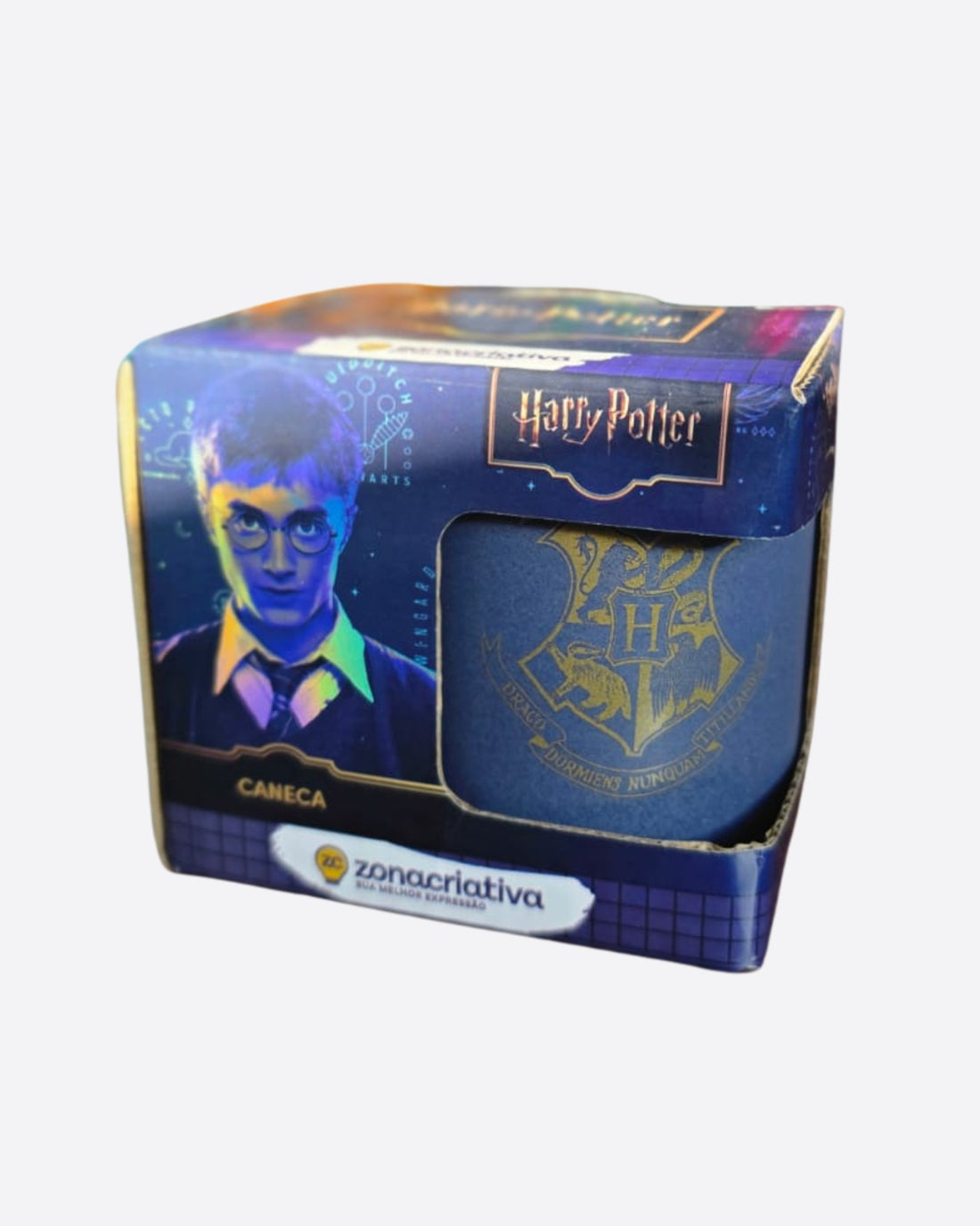 Caneca Mini Tina Cerâmica 100ml Brasão Hogwarts