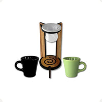 Mini Coador Artesanal com Xícara em MDF – 250 ml