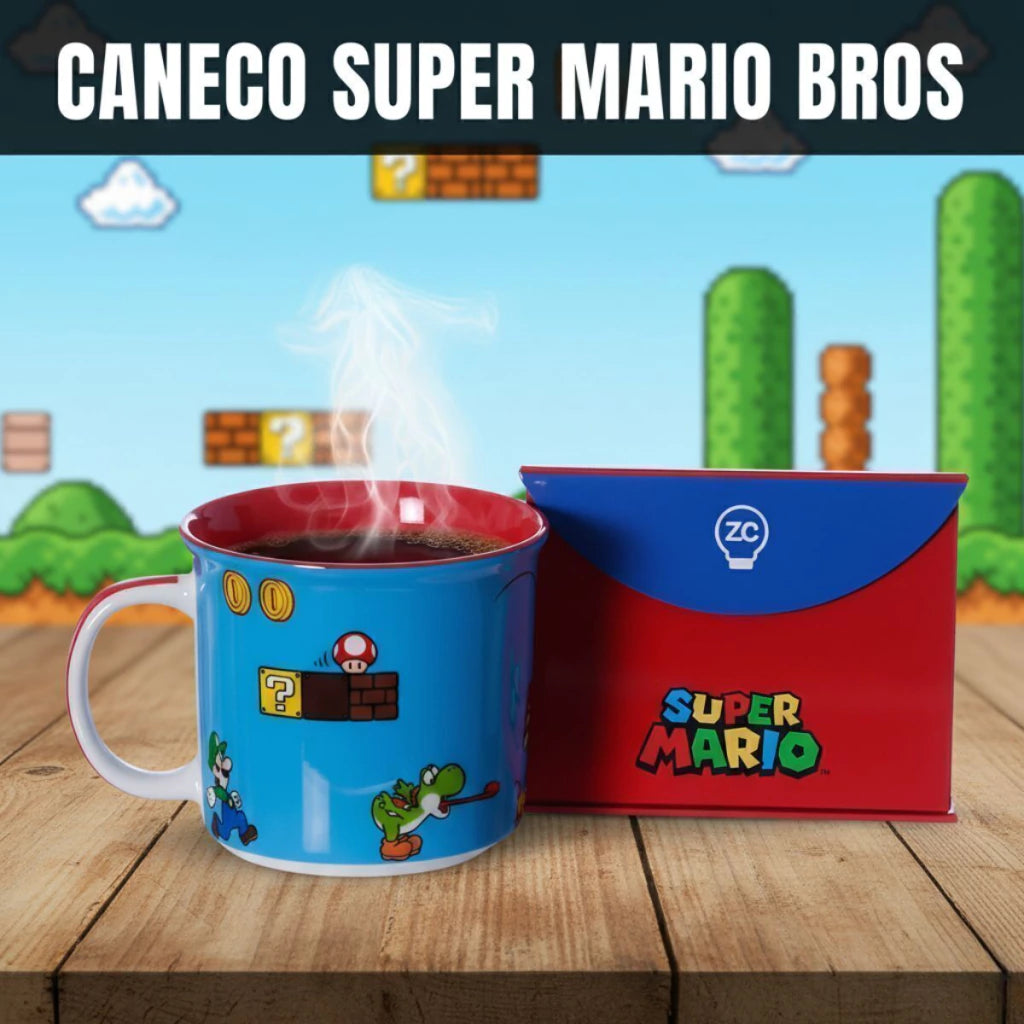 Caneca Tom Super Mario Azul em Cerâmica – 350 ml