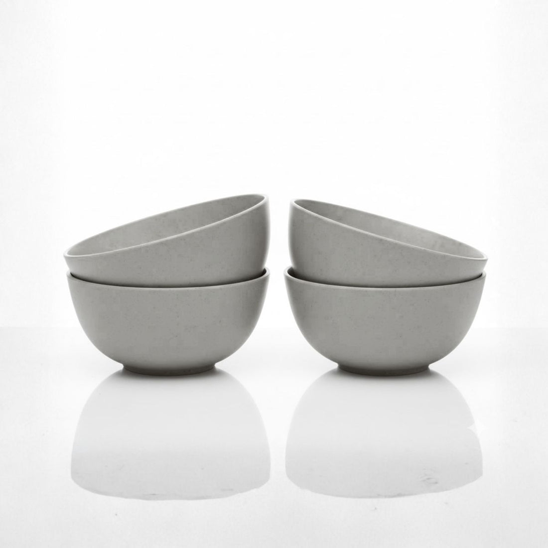 Kit Bowl Fibra de Bambu 600ml 4 peças Cinza