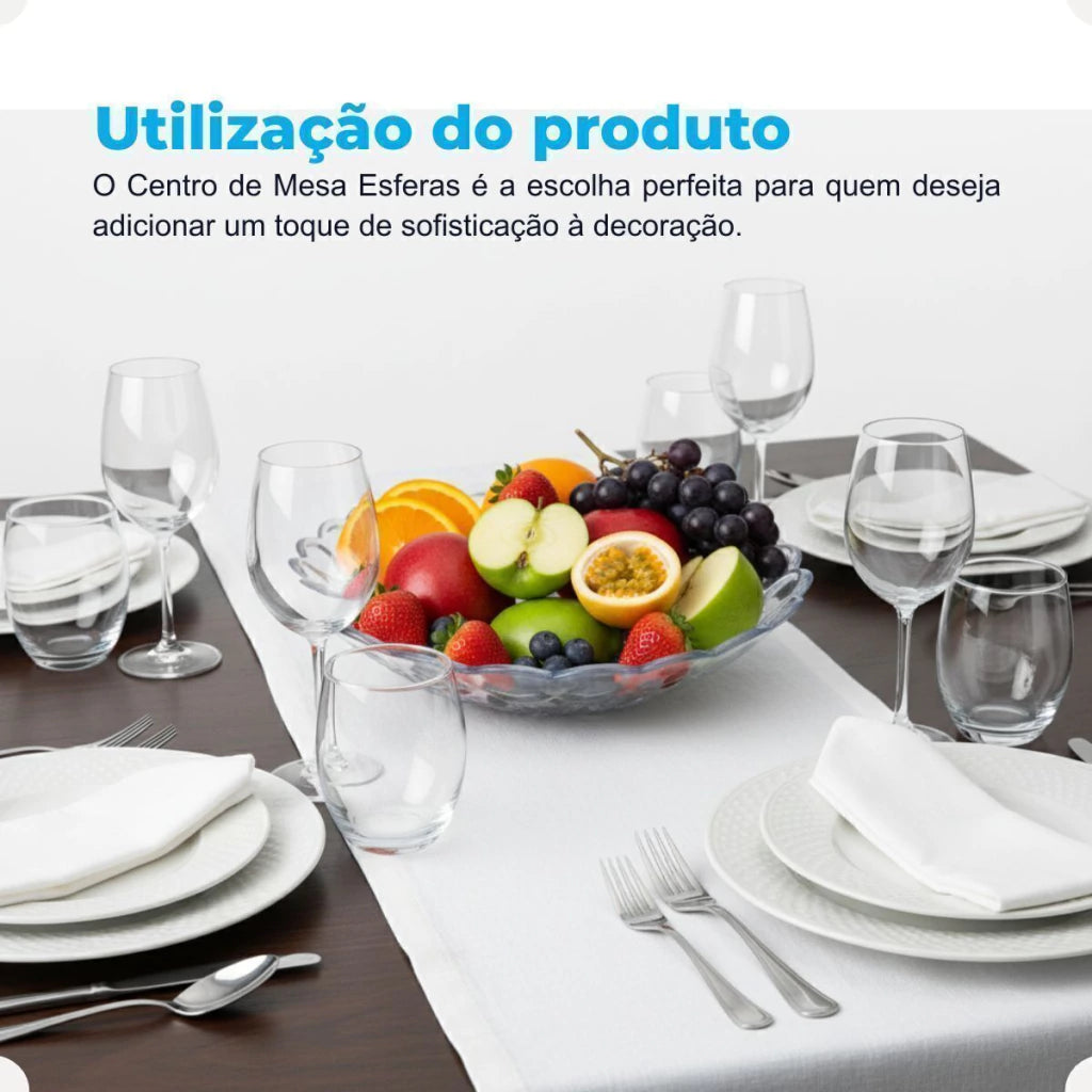 Centro de Mesa com Esferas de Cristal