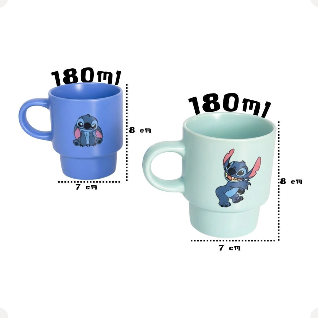 Conjunto com 2 Canecas Empilháveis Stitch – 180 ml