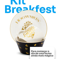 Conjunto Breakfast Harry Potter em Cerâmica com Caneca, Bowl e Prato